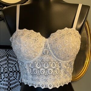 Say What? White Lace Crop Top